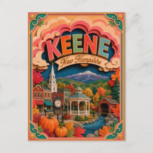 PopCut States Keene New Hampshire Papierkunst Postkarte