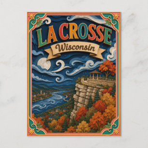 PopCut States La Crosse Wisconsin Papierkunst Postkarte