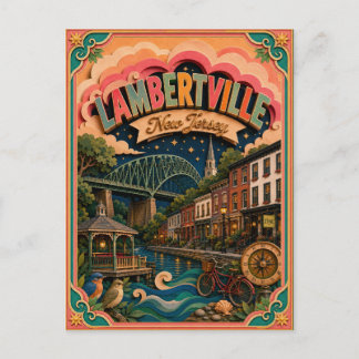 PopCut States Lambertville New Jersey Papierkunst Postkarte