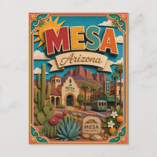 PopCut States Mesa Arizona Papierkunst Postkarte