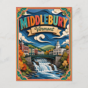 PopCut States Middlebury Vermont Papierkunst Postkarte