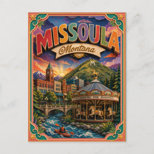 PopCut States Missoula Montana Papierkunst  Postkarte