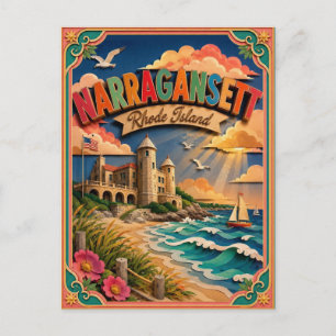 PopCut States Narragansett Rhode Island Papierkuns Postkarte