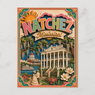 PopCut States Natchez Mississippi Papierkunst Postkarte