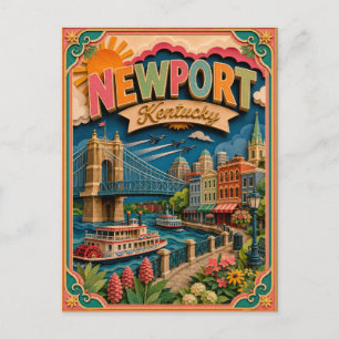 PopCut States Newport Kentucky Papierkunst Postkarte