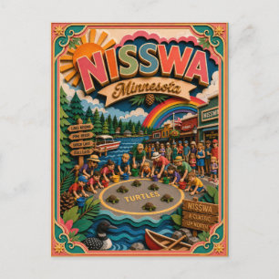 PopCut States Nisswa Minnesota Papierkunst Postkarte