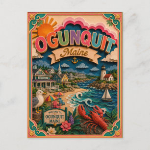 PopCut States Ogunquit Maine Papierkunst Postkarte
