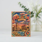 PopCut States Pendleton Oregon Papierkunst Postkarte (Stehend Vorderseite)
