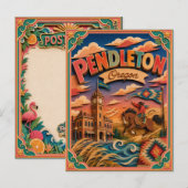 PopCut States Pendleton Oregon Papierkunst Postkarte (Vorne/Hinten)