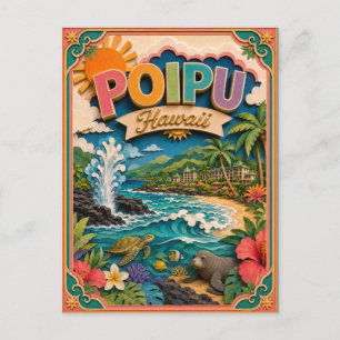 PopCut States Poipu Hawaii Papierkunst Postkarte