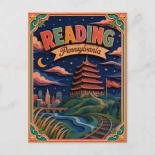 PopCut States Reading Pennsylvania Papierkunst Postkarte