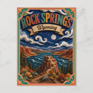 PopCut States Rock Springs Wyoming Papierkunst Postkarte