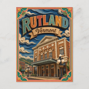 PopCut States Rutland Vermont Papierkunst Postkarte