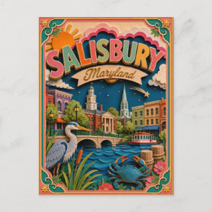 PopCut States Salisbury Maryland Papierkunst Postkarte