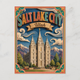 PopCut States Salt Lake City Utah Papierkunst Postkarte