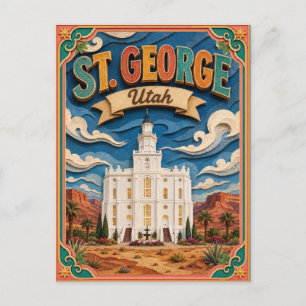 PopCut States St. George Utah Papierkunst Postkarte