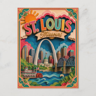 PopCut States St. Louis Missouri Papierkunst Postkarte