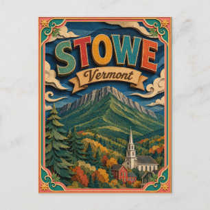 PopCut States Stowe Vermont Papierkunst Postkarte