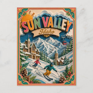 PopCut States Sun Valley Idaho Papierkunst Postkarte