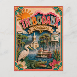 PopCut States Thibodaux Louisiana Papierkunst Postkarte