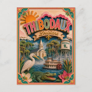 PopCut States Thibodaux Louisiana Papierkunst Postkarte