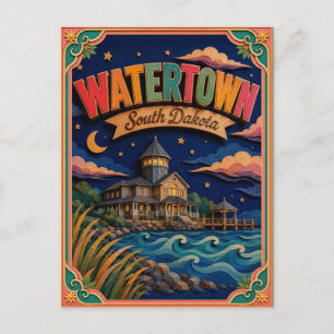 PopCut States Watertown South Dakota Papierkunst Postkarte