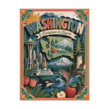 PopCut USA Washington Bunte 3D Papierkunst
