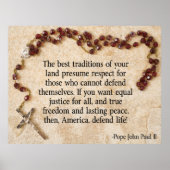 Pope John Paul Defend Life Poster (Vorne)
