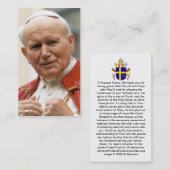 Pope John Paul II Beatification Card Visitenkarte (Vorne/Hinten)