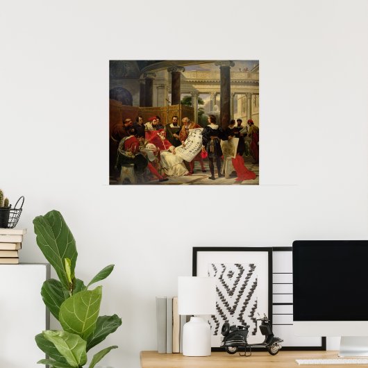 Pope Julius II ordering Bramante Poster (Heimbüro)