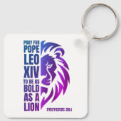 POPE LEO XIV beten Bold Lion Christlich katholisch Schlüsselanhänger (Rückseite)