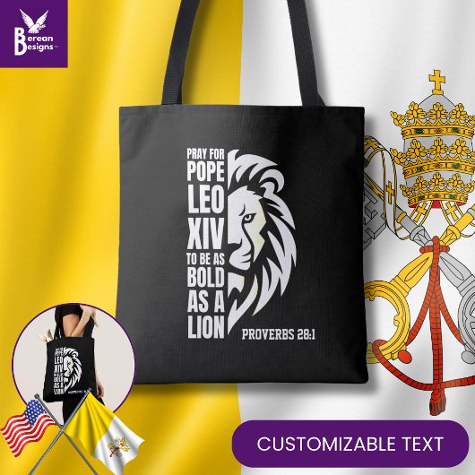 POPE LEO XIV beten Bold Lion Christlich katholisch Tasche