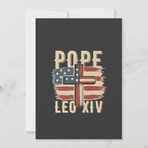 Pope Leo XIV Christlich Church Da Pope USA Flag Dankeskarte
