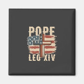 Pope Leo XIV Christlich Church Da Pope USA Flag Magnet (Vorne)
