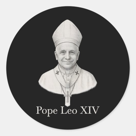 Pope Leo Xiv Portrait Runder Aufkleber (Vorderseite)