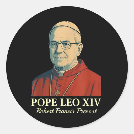 Pope Leo Xiv Robert Francis Prevost _8 Runder Aufkleber (Vorderseite)