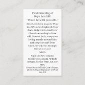 Pope Leo XIV Telefonnummerkarte (Rückseite)