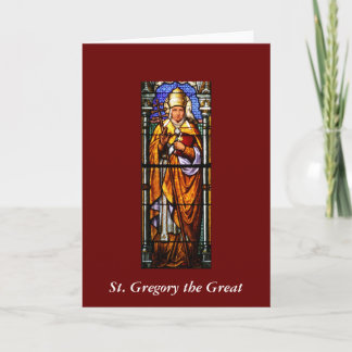 Pope Saint Gregory the Great - Stained Glass Feiertagskarte