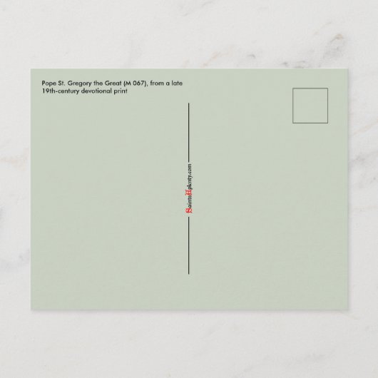 Pope St. Gregory the Great (M 067) Postcard Postkarte (Rückseite)