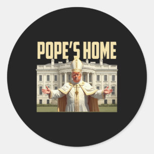 Pope Trump Zuhause Trump Pope Donald Trump Polimp Runder Aufkleber