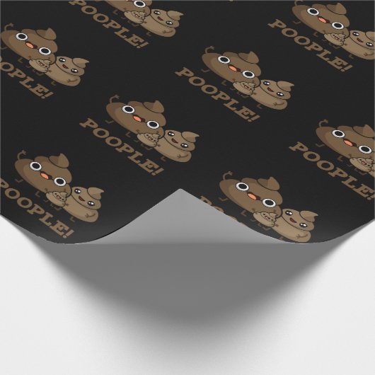 Popeople Funny Gekackt Pun Dark BG Geschenkpapier (Ecke)