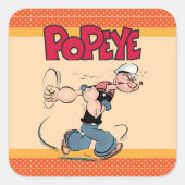 Popeye-Aufkleber Quadratischer Aufkleber (Vorderseite)