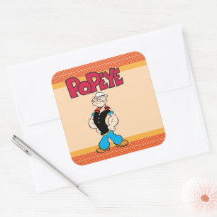 Popeye-Aufkleber Quadratischer Aufkleber