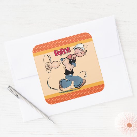 Popeye-Aufkleber Quadratischer Aufkleber (Umschlag)