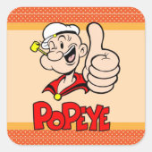 Popeye-Aufkleber Quadratischer Aufkleber (Vorderseite)