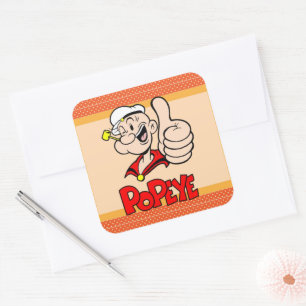 Popeye-Aufkleber Quadratischer Aufkleber