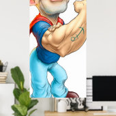 Popeye, die Sailor klassische Marine Blau Poster (Heimbüro)