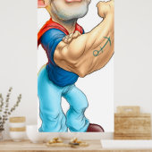 Popeye, die Sailor klassische Marine Blau Poster (Küche)