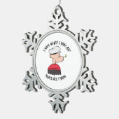 Popeye I Yam What I Yam Classic Schneeflocken Zinn-Ornament (Rechts)