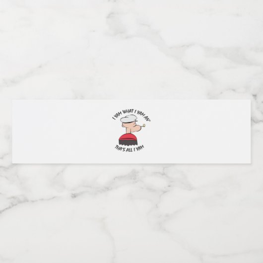 Popeye I Yam What I Yam Classic Wasserflaschenetikett (Einzelnes Label)